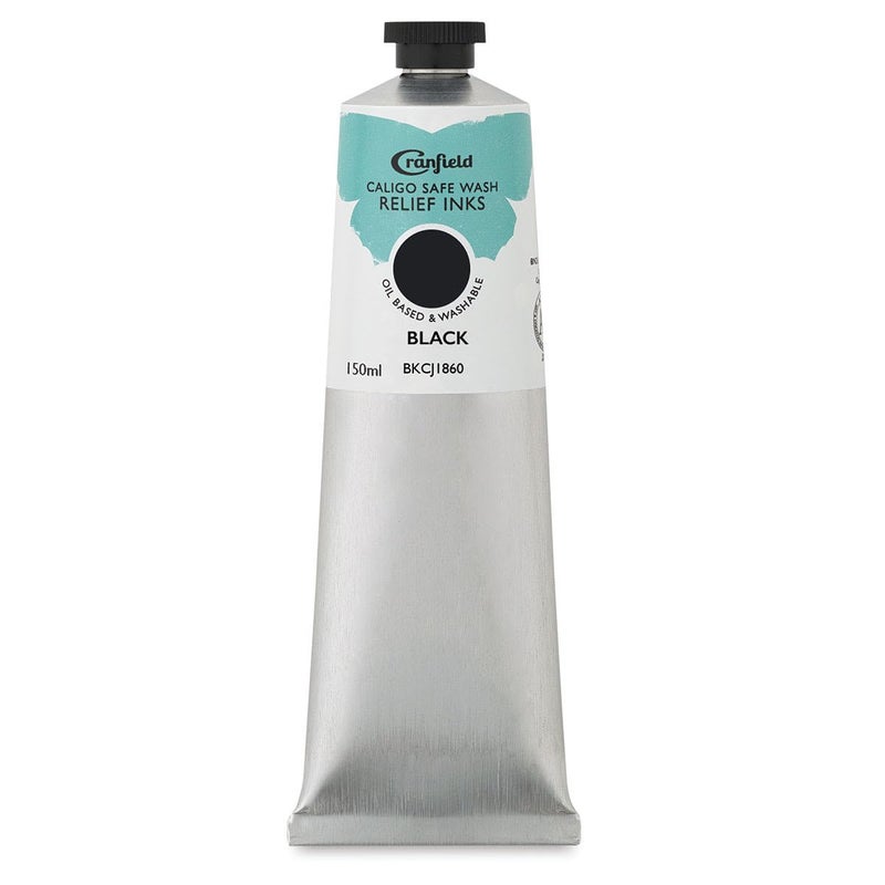 Cranfield Colours Caligo Safe Wash Relief Ink, Artist Oil-based and Washable Printmaking Inks, Black, 150 Milliliter Tube